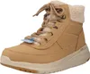 A single brown boot with cream-colored lining and a beige sole is shown against a white background. Voir les images du produit