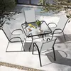 5-teiliges Outdoor Esssets, Gartentisch und 4 stapelbare Produktbild-Vorschau 2