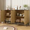 Merax Mosaik Sideboard mit 2 Türen in Holzoptik, Kommode Produktbild-Vorschau 5
