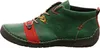 Side view of a green leather shoe with red and yellow accents. Anteprima dell’immagine prodotto
