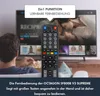 A person is sitting on a couch, holding a remote control and looking at a TV screen. The TV screen displays a movie or show. Náhled obrázku produktu