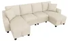Modulares Chenille U-Form Sofa mit Stauraum, klappbarer Produktbild-Vorschau 12
