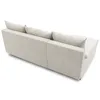 The back view of a light gray cord sofa. Produktbild-Vorschau
