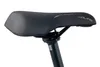 A black bicycle saddle is shown against a white background. Produktbild-Vorschau