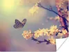 MuchoWow® Poster Schmetterlinge - Blüte - Zweig - Baum Produktbild-Vorschau 1