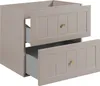 A beige bathroom cabinet with two drawers, one partially open, against a white background. Náhľad obrázku produktu