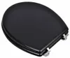 vidaXL Toilettensitz MDF Deckel Schlichtes Design Schwarz Produktbild-Vorschau 2