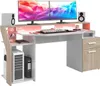 Bureau Gaming LED Silver, 178 x 88 x 68 cm,Reproduction Voir les images du produit 1