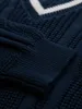 Maglione Ombre da uomo con maglia a cavo e scollo a V blu Anteprima dell’immagine prodotto 7