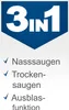 A marketing image showing the '3IN1' feature of a product with a list of its functions. Produktbild-Vorschau