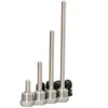 Four stainless steel immersion sleeves of varying lengths are arranged diagonally on a white background. Black cable glands are visible at the base of each sleeve. Produktbild-Vorschau