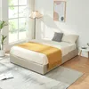 A bedroom scene with a bed, lamp, and artwork. Produktbild-Vorschau