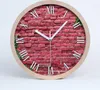 Holzuhr 20fi cm wanduhr - weiße Spitzen - Ziegelwand Produktbild-Vorschau 1
