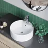 Waschbecken Aufsatzwaschbecken rund aus Keramik Weiß mit Produktbild-Vorschau 5