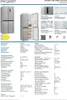 A product information collage for a refrigerator, featuring product images and detailed specifications. Produktbild-Vorschau