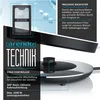A close-up marketing image of a kettle's base and filter, with text overlays highlighting features. Podgląd zdjęcia produktu