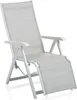 A single, light gray reclining chair with a white frame, shown against a white background. Produktbild-Vorschau