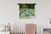 MuchoWow® Wandteppich Wandbehang Pfau - Bank - Park 60x60 Produktbild-Vorschau 2
