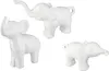 Three white ceramic elephant figurines are arranged on a white background. Produktbild-Vorschau