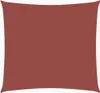 A square-shaped sun sail is shown against a white background. The sail is a solid terracotta red color and appears to be made of fabric. Náhled obrázku produktu