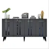 A modern anthracite sideboard with silver accents and decorative items on top. Anteprima dell’immagine prodotto