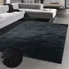 Tappeto Shaggy a pelo alto lavabile antiscivolo nero Anteprima dell’immagine prodotto 1