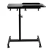 A black mobile desk or laptop stand with wheels, shown against a white background. Náhľad obrázku produktu
