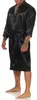 Herren Morgenmantel Robe Bathrobe Bademantel Satin, Schwarz Produktbild-Vorschau 2