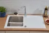 Küchenspüle Glas Einbauspüle Edelstahl Spüle 86 x 50 Weiß Produktbild-Vorschau 2