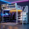 Flieks Etagenbett 90x200cm mit Led, Hochbett mit Produktbild-Vorschau 1