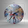 Wanduhr - Rund - Glasuhr - Acryl Stadt Regen - 30x30cm - Produktbild-Vorschau 3