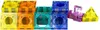 A collection of colorful magnetic building blocks arranged on a white background. Podgląd zdjęcia produktu