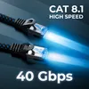 deleyCON 1m CAT8.1 Patchkabel LAN Kabel mit Nylonmantel und Produktbild-Vorschau 3