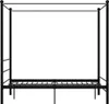 vidaXL Himmelbett Schwarz Metall 140x200 cm Produktbild-Vorschau 2
