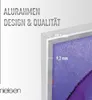 A close-up of a silver picture frame with dimensions indicated. Produktbild-Vorschau