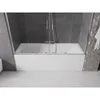 A modern bathroom with a white bathtub and a glass shower screen. Produktbild-Vorschau