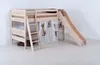 Kinder-Hochbett Castello 140x200 Buche Nussbaum lackiert Produktbild-Vorschau 1