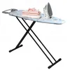 An ironing board with clothes and an iron on it, set against a white background. Produktbild-Vorschau