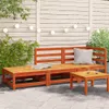 vidaXL Gartensofa mit Fußhocker 2-Sitzer Wachsbraun Produktbild-Vorschau 2