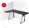 A black L-shaped desk is shown in a simulated corner of a room. Anteprima dell’immagine prodotto