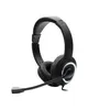 A black over-ear headset with a microphone is shown against a white background. Produktbild-Vorschau