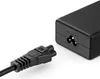 A black power adapter cable connector and a black power adapter are shown against a white background. Produktbild-Vorschau