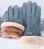 GKA Damen Handschuhe in Wildleder Optik schwarz, flauschig Produktbild-Vorschau 2