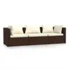 vidaXL 3-Sitzer-Sofa mit Kissen Braun Poly Rattan Produktbild-Vorschau 1