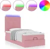 Ottoman-Bett mit Matratzen & LEDs Rosa 100x200 cm Samt Produktbild-Vorschau 1
