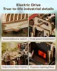 A collage of four close-up images showcasing the intricate details of a wooden mechanical model, likely a steam engine. Produktbild-Vorschau