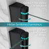 Diagrams illustrating the function of a shower door mechanism. Produktbild-Vorschau