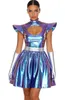Damen Astronautin Kostüm Gr. XL Metallic Alien Space Girl Produktbild-Vorschau 1