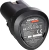 A black Hyundai battery pack is shown in a close-up shot against a light gray background. Produktbild-Vorschau