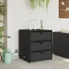 vidaXL Mobile da giardino nero 55x59x69 cm in poly rattan Anteprima dell’immagine prodotto 9